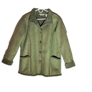 L. L. Bean Faux Shearling Jacket, L, Fern Green